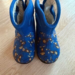 Blue Kids Bogs boots with Monkey Print